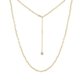 Elegant gold S925 sterling silver necklace with a round bezel-set sparkling crystal pendant - 925 Silver / Gold