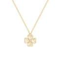 Collana a quadrifoglio scintillante in argento S925 dorato con petali a forma di cuore - Argento 925 / Oro (DY191356-S-K-NO)