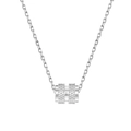 Collar de plata de ley S925 con colgante de cilindro y fina textura martillada - Plata 925 / Plata