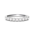 Elegant S925 sterling silver ring featuring nine small pearls in a beaded bezel setting - US 5 / 9 Pearls Style / Silver