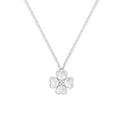 Collana a quadrifoglio in argento S925 con petali a cuore strutturati in finitura argento - Argento 925 / Oro Platino (DY191356-S-W-NO)