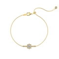 Elegant gold S925 sterling silver bracelet with snowflake pendant and white stone - 925 Silver / Gold (DY150633-S-G-WH)