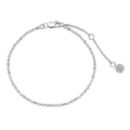 Elegante pulsera de cuentas en plata de ley S925 con un colgante de diamante único - Pulsera Solitario de Bolas (DY150345) / Plata 925 / Oro blanco