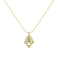 Exquisite S925 sterling silver girl pendant necklace with sparkling cubic zirconia stone - 925 Silver / Gold (DY191635-S-G-WH)