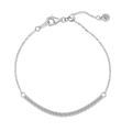 Elegante bracciale in argento sterling S925 con file di scintillanti zirconi cubici - Argento 925 / Oro Bianco