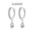 Pendientes de gota en plata S925 con cristal en forma de pera de 4x6mm - Plata 925 / Platino (4x6)