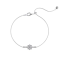 Elegant S925 sterling silver bracelet featuring a snowflake design with sparkling zircon - 925 Silver / White Gold (DY150633-S-W-WH)