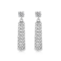 Eleganti orecchini a pendente in argento 925 con nappe e zirconi tondi scintillanti - Argento 925 / Color Platino (DY1D0499-S-W-WH)