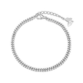Elegante bracciale a catena curb in argento sterling S925 con ciondolo a farfalla - Argento 925 / Argento
