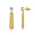 Orecchini a nappa dorati in argento S925 con zircone bianco e design a catene multiple - Argento 925 / Oro (DY1D0499-S-G-WH)