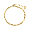 Bracciale minimalista in argento S925 dorato con catena cubana e ciondolo a farfalla - Argento 925 / Oro