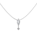 Exquisite S925 sterling silver necklace with marquise cut zircon pendant in silver tone - Silver (DY191656)