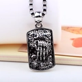 Gothische ketting met schedelhand en roos hanger in vintage zilveren afwerking - Zilver