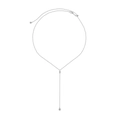 Elegante S925 sterling zilveren Y-vormige ketting met drie ronde zirkonia hangers - 925 zilver / Witgoud