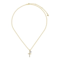 Squisita collana in argento S925 dorato con pendenti a croce e goccia a pera - Argento 925 / Color Oro (DY191553-S-G-WH)