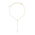 Exquise 18K vergulde S925 zilveren Y-vormige ketting met drie ronde zirkoniasteentjes - 925 zilver / Goud