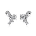 S925 silver bow stud earrings with sparkling round zircon and micro-pave crystals - Bowknot Stud Earrings (DY1D0509)