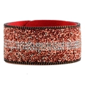 Brazalete ancho con piedras de cobre rojo y pedrería de cristal brillante variante - Rojo