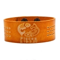 Vintage Sternzeichen Armband Fische aus orangefarbenem Leder mit geprägtem Logo - Fische