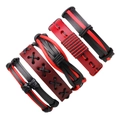 Fünfteiliges Vintage-Lederarmband-Set für Herren in Schwarz und Rot im Punk-Stil - Rot und Schwarz Mehrlagige Kombination (QNW4071)