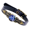 Retro Waage Sternzeichen Lederarmband in Dunkelblau mit antiker Bronzeschließe - Waage