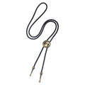 Cravatta bolo vintage con fibbia in ottone con stella e cordino intrecciato nero - Stile Stella a Cinque Punte (Bronzo Antico)