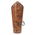 Bracelet de force en cuir marron punk avec motif HOHO et rivets métalliques décoratifs - Marron