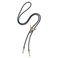 Cravatta bolo vintage con teschio di toro in bronzo e cordino in pelle intrecciata - Stile Testa di Toro (Bronzo Antico)