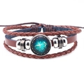Bracelet multicouche en cuir fait main avec breloque constellation Sagittaire - Sagittaire Brun