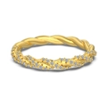 Anello intrecciato in argento S925 dorato con pavé di pietre in zircone scintillanti - US 5 / Oro