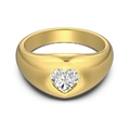 Anello a cuore in argento S925 con finitura dorata e zircone incastonato - US 7 / Oro
