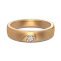 Minimalist S925 sterling silver solitaire ring in rose gold with brushed matte finish - Champagne Gold (Men)