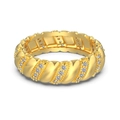 Anello in argento S925 placcato oro 18K con design a corda e zirconi incastonati da donna - US 5 / Oro