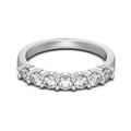 S925 sterling zilveren half eternity ring met zeven schitterende stenen in klauwzetting - US 5 / Eternity Band Dunne Stijl / Zilver Dames