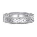 Men's S925 sterling silver ring featuring wheat pattern engraving and milgrain edges - US 7 / Silver Tone Men's Wheat Ear Carved Style (DY121194)