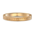 S925 sterling silver ring with gold plating and detailed wheat leaf engraving - US 5 / Rose Gold Tone Women's Wheat Ear Carved Style (DY121193)