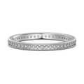 S925 sterling silver eternity ring with pavé set diamonds and milgrain edges - Silver Tone Women's Pavé Zirconia Style (DY121192)