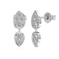 Elegante S925 sterling zilveren waterdruppel oorbellen met sprankelende zirkonia - Wasserdruppel Oorknopjes (DY1D0354) / 925 zilver