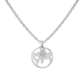 Collar de plata de ley S925 con colgante de globo corazón y grabado Just GO en plata - Estilo Platino (DY190778-S-W-NA) / Plata 925