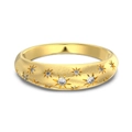 Mattgoldener Ring aus S925 Silber mit funkelnden Sternschliff Zirkonia Steinen - US 5 / Gold