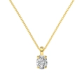 Elegant 925 sterling silver gold necklace with an oval-cut cubic zirconia pendant - 925 Silver / Gold