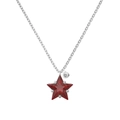 Collar de plata de ley S925 con colgante de estrella de circón rojo para mujer - Plata 925 / Plateado (DY191066-S-W-BO)