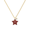 Elegante collar de plata S925 dorada con circón de estrella roja y pequeño dije de diamante - Plata 925 / Dorado (DY191066-S-K-BO)