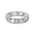 S925 sterling zilveren ring bezet met een rij sprankelende zirkonia edelstenen - US 7 / Witgoud
