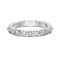 S925 sterling silver ring featuring sparkling zircon hearts in a polished wraparound band - US 5 / Platinum
