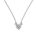 Set collana in argento a corna di renna con una grande pietra di zircone tonda taglio brillante - Argento 925 / Stile Argento-Bianco (DY191008)