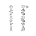 S925 sterling zilveren druppeloorbellen met zirkonia kwastjes in diverse slijpvormen - 925 zilver / Witgoud