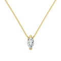 Halskette mit Marquise-Zirkonia in Gold-Finish und minimalistischer Zargenfassung - Gold Weißer Strass (DY190925-S-G-WH)