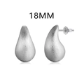 Geborstelde S925 sterling zilveren oorbellen 18mm boonontwerp met matte textuur - 925 zilver / Witgoud 18mm (DY110302-S-W-GY#18)