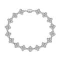Elegant S925 sterling silver four-leaf clover bracelet with sparkling zircon stones - 16cm / 925 Silver / White Zirconia Full Clover Bracelet (DY150325)